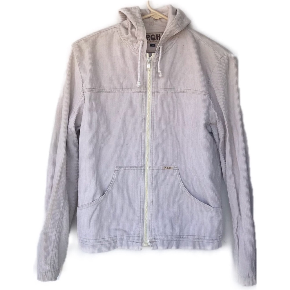 Vintage P.C.H. corduroy zip up hooded jacket